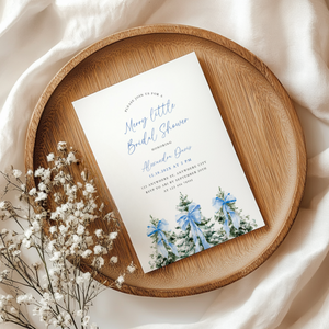 A Merry Little Bridal Shower Invitation Template Blue L38