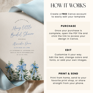 A Merry Little Bridal Shower Invitation Template Blue L38