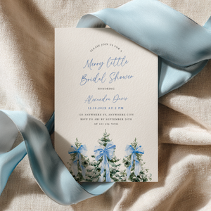A Merry Little Bridal Shower Invitation Template Blue L38