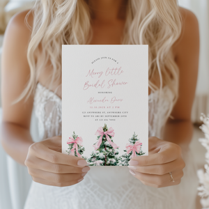 A Merry Little Bridal Shower Invitation Template Pink L38