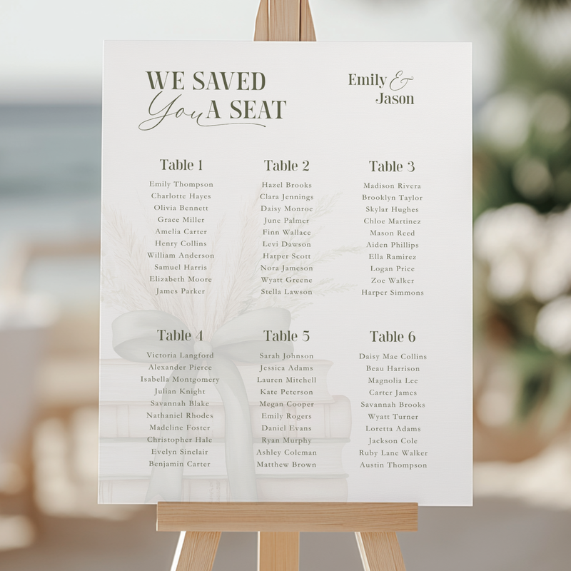 A New Chapter Baby Shower Seating Chart Sign BS72