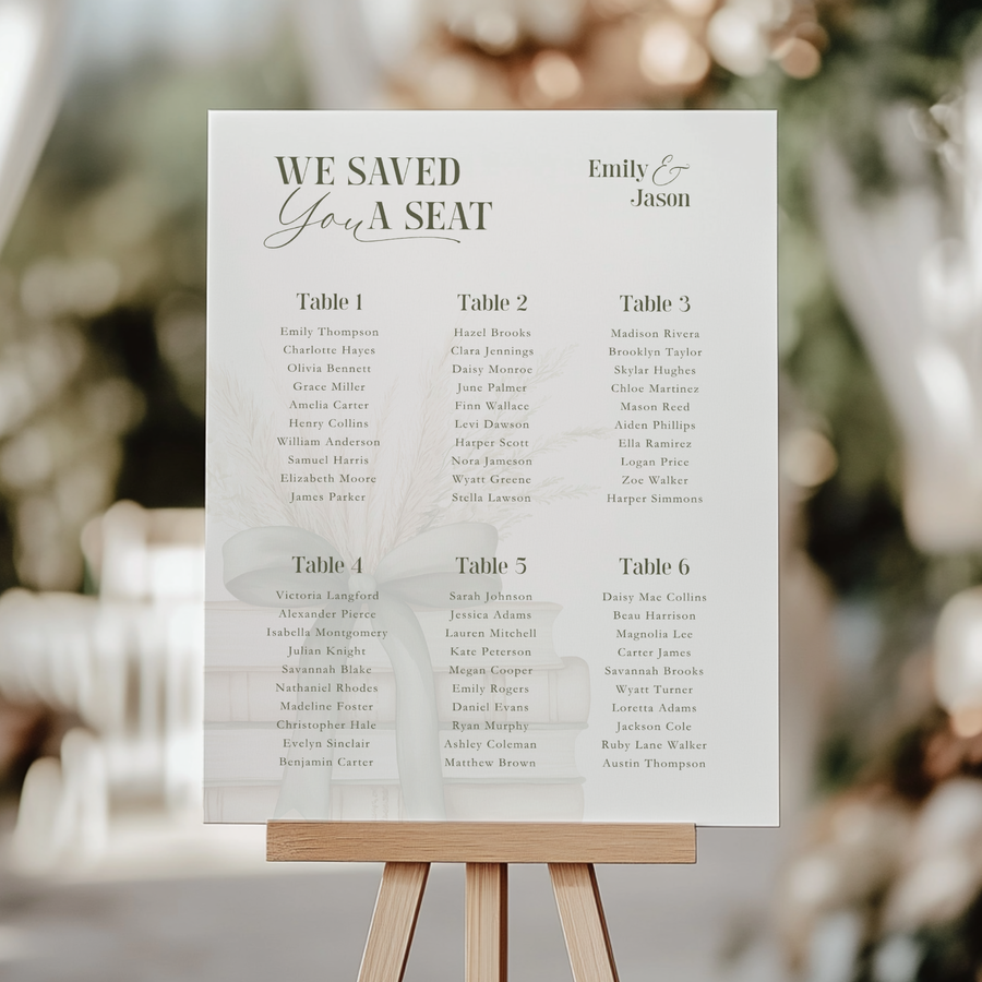A New Chapter Baby Shower Seating Chart Sign BS72