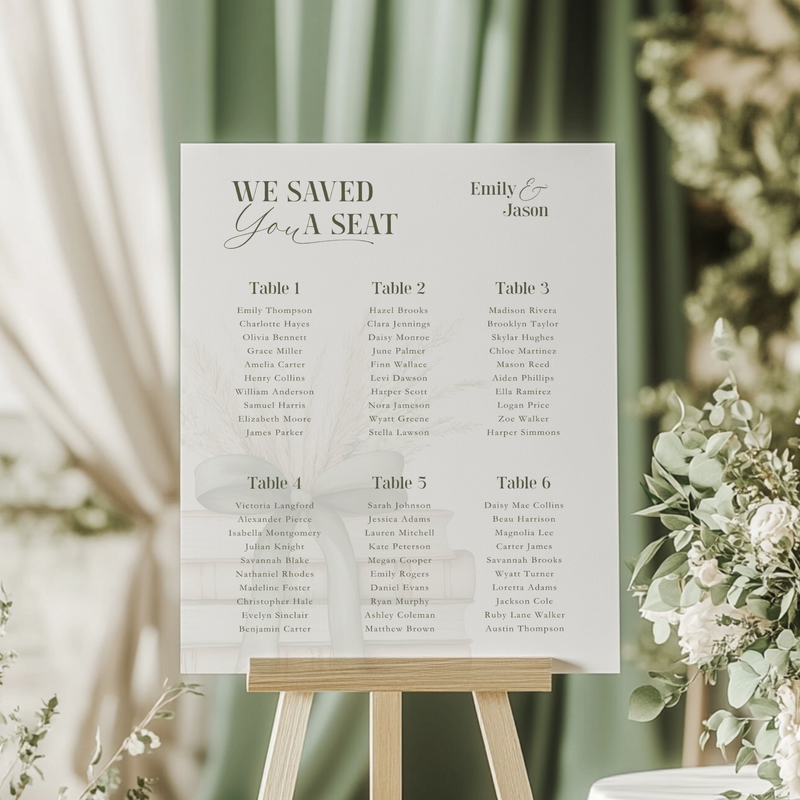 A New Chapter Baby Shower Seating Chart Sign BS72