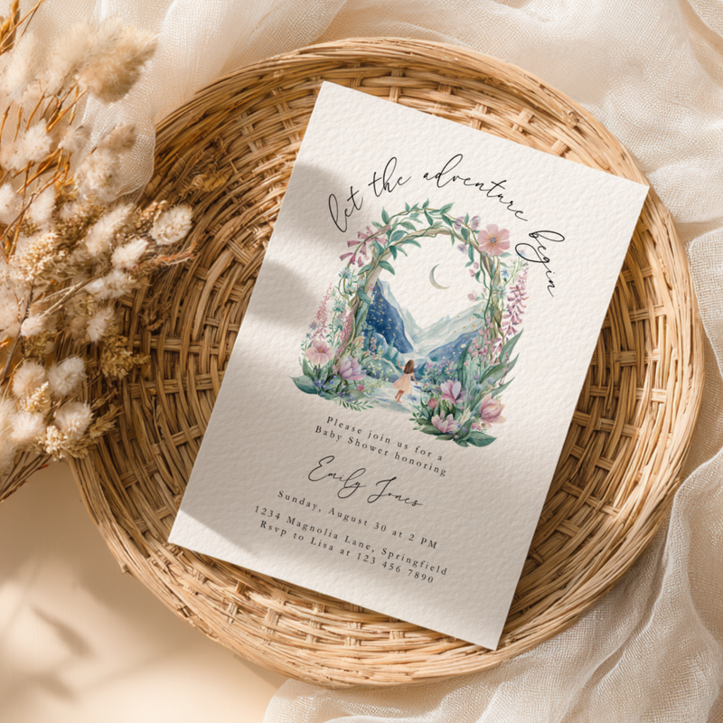 Fantasy World Baby Shower Invitation Bundle Girl BS271