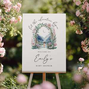 Let The Adventure Begin Fantasy Baby Shower Welcome Sign Girl BS271
