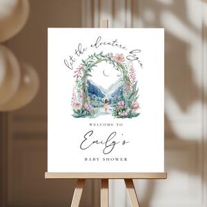 Let The Adventure Begin Fantasy Baby Shower Welcome Sign Girl BS271