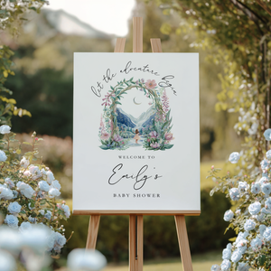 Let The Adventure Begin Fantasy Baby Shower Welcome Sign Girl BS271