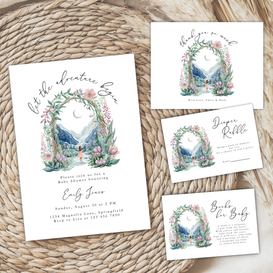 Fantasy World Baby Shower Invitation Bundle Girl BS271