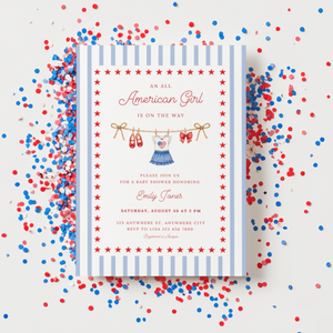 All American Girl Baby Shower Invitation BS305