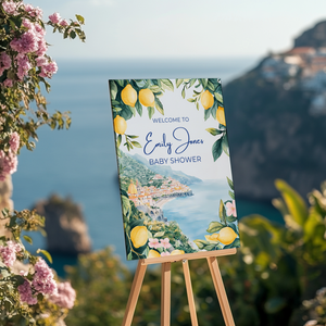 Baby Shower Welcome Sign - Amalfi Coast Lemons Mediterranean BS101