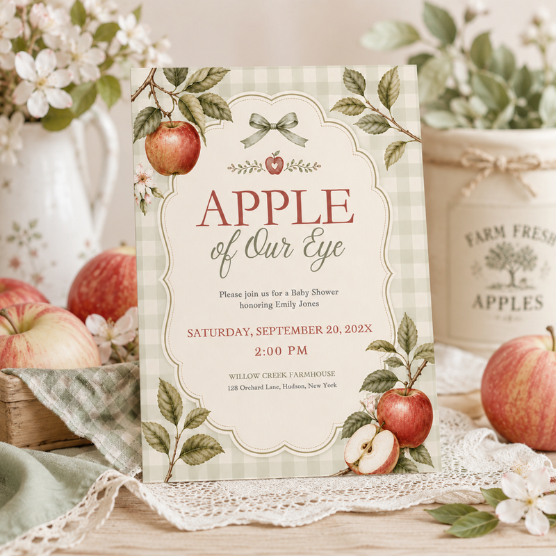 Apple of Our Eye Baby Shower Invitation BS316