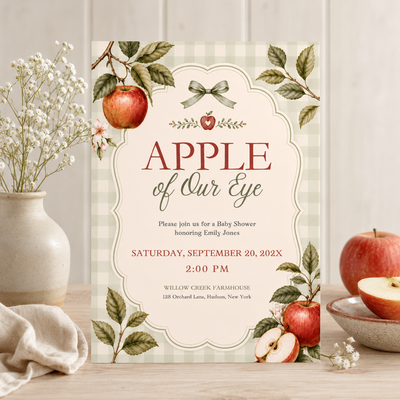 Apple of Our Eye Baby Shower Invitation BS316