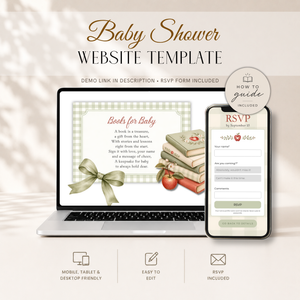 Apple of Our Eye Baby Shower Website Invitation with RSVP Tracker BS316