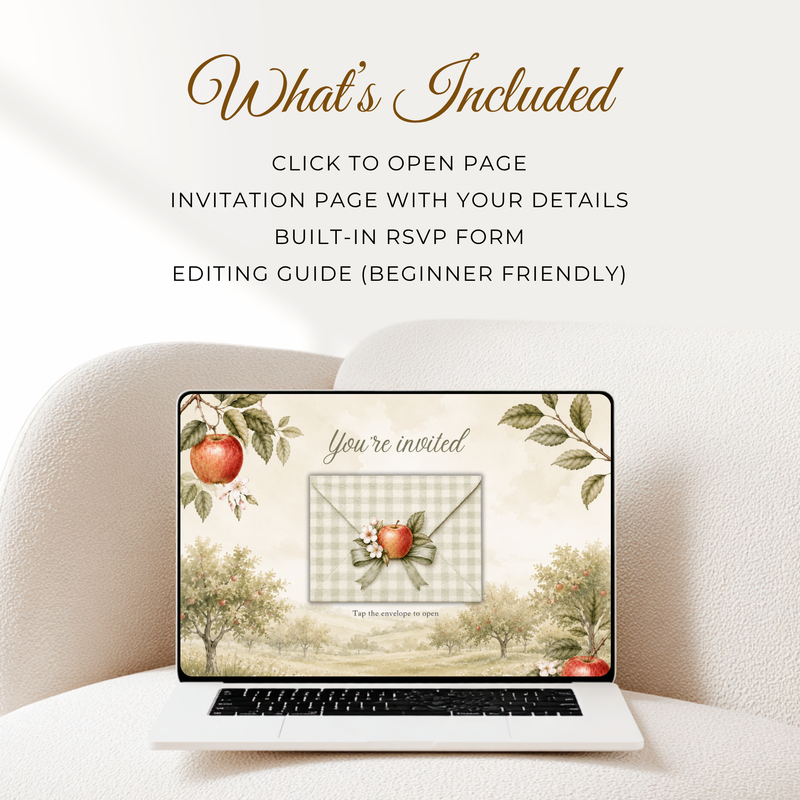 Apple of Our Eye Baby Shower Website Invitation with RSVP Tracker BS316