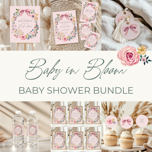 Baby Shower Mega Bundle - Blush Pink Floral Baby In Bloom BS71