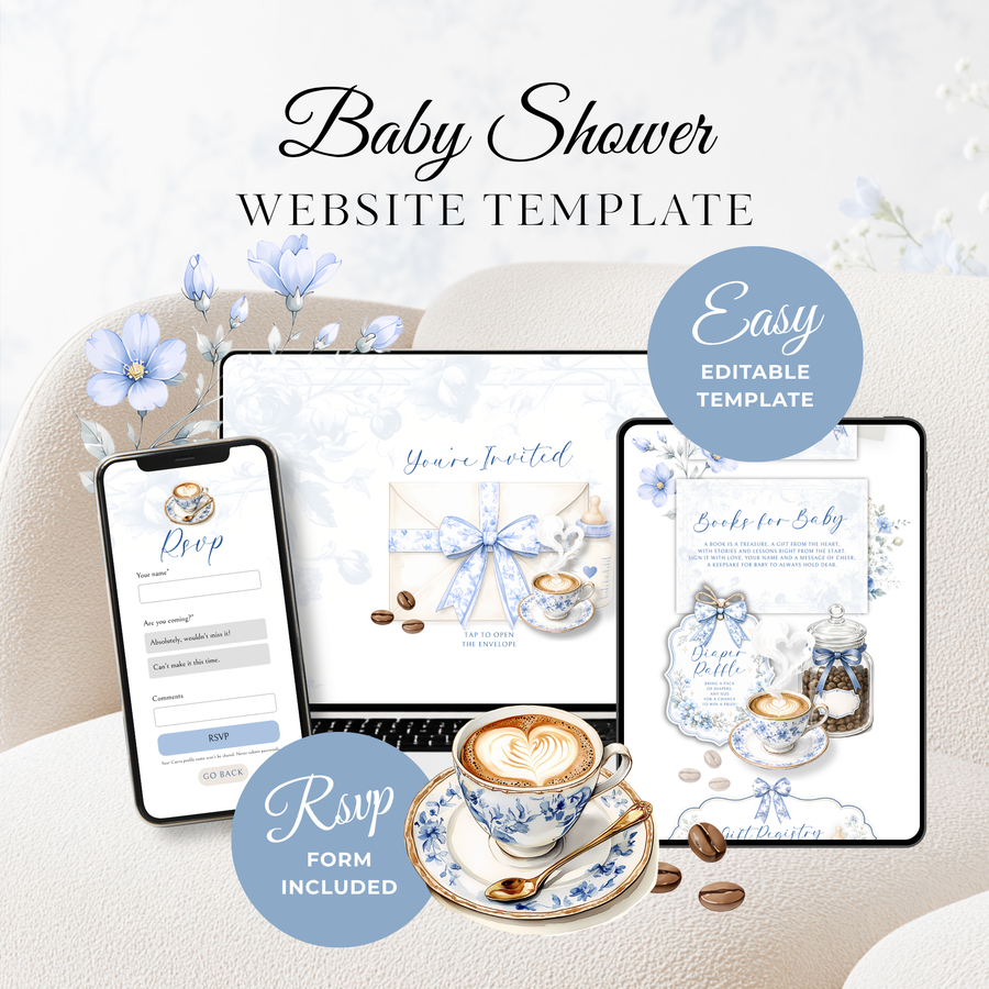 Baby Is Brewing Baby Shower Website Template with RSVP BS62