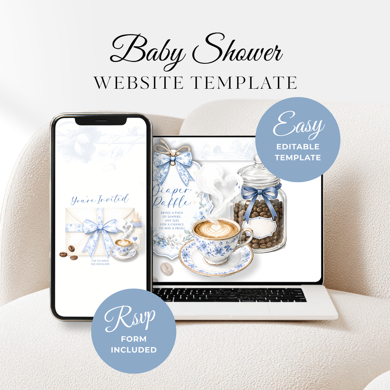 Baby Is Brewing Baby Shower Website Template with RSVP BS62
