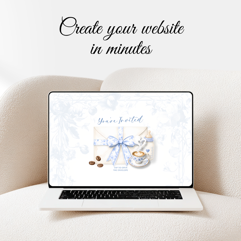 Baby Is Brewing Baby Shower Website Template with RSVP BS62