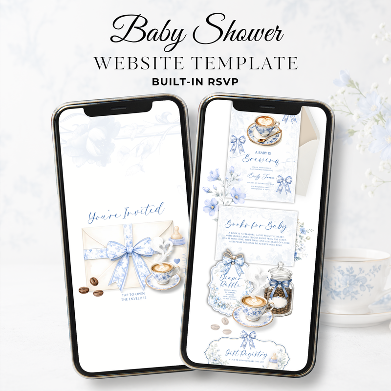 Baby Is Brewing Baby Shower Website Template with RSVP BS62