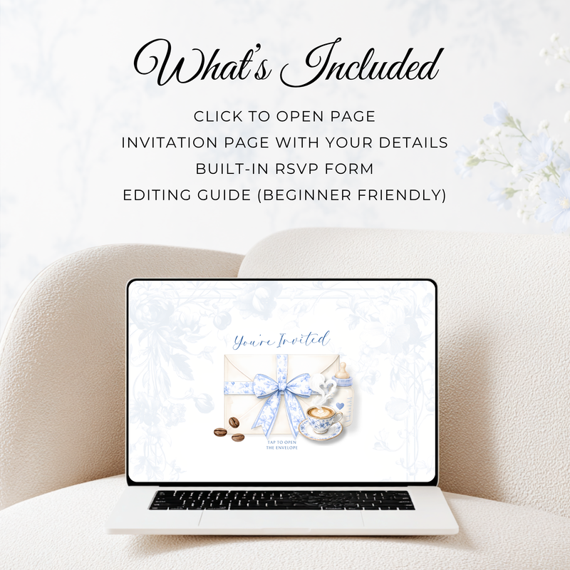 Baby Is Brewing Baby Shower Website Template with RSVP BS62