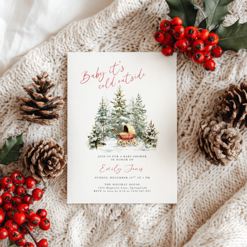 Baby It's Cold Outside Baby Shower Invitation BS228