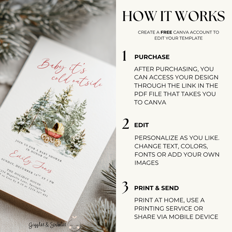 Baby It's Cold Outside Baby Shower Invitation BS228