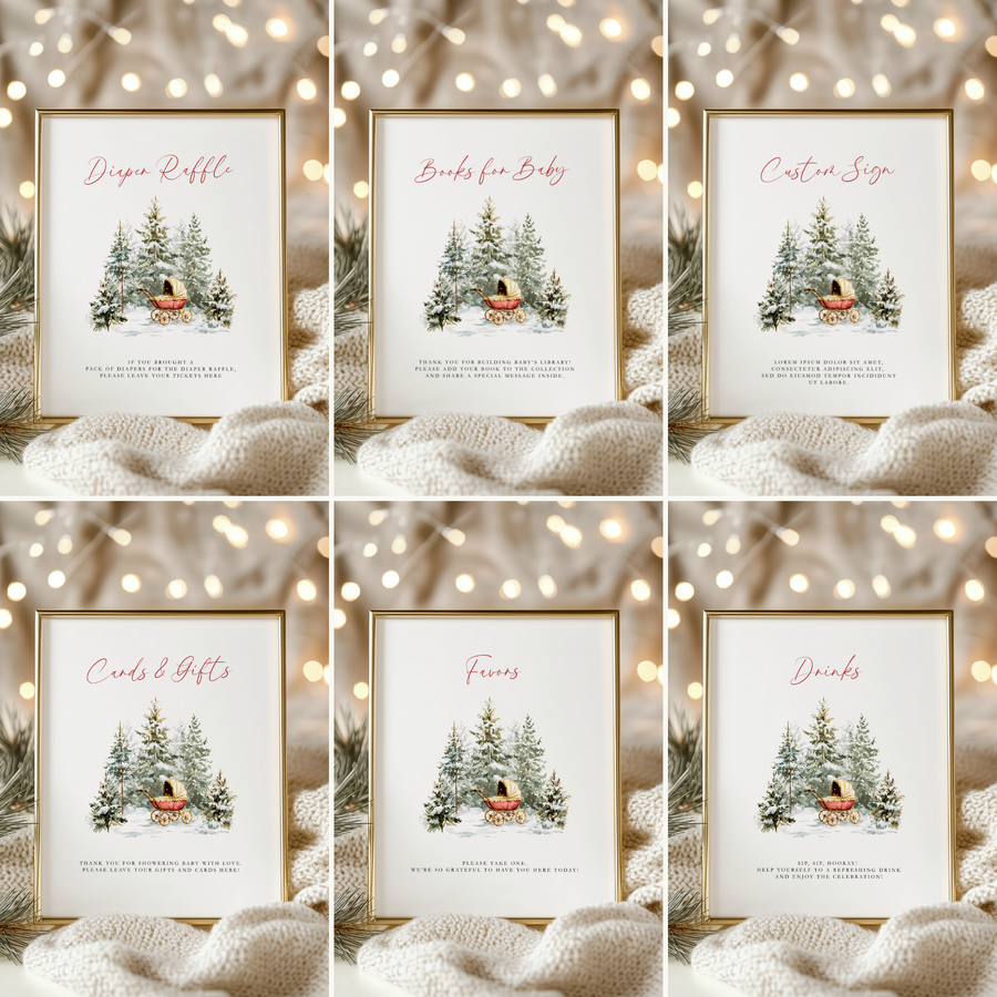Baby It's Cold Outside Baby Shower Table Sign Bundle BS228