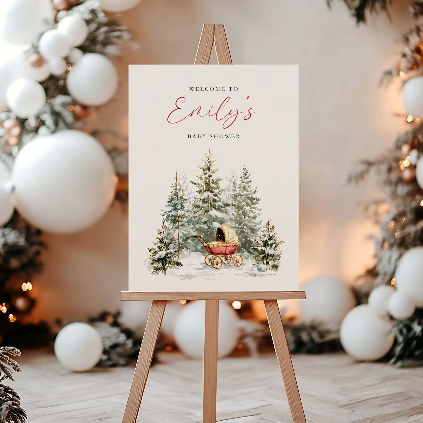 Baby Shower Welcome Sign - Baby It's Cold Outside Winter Wonderland BS228