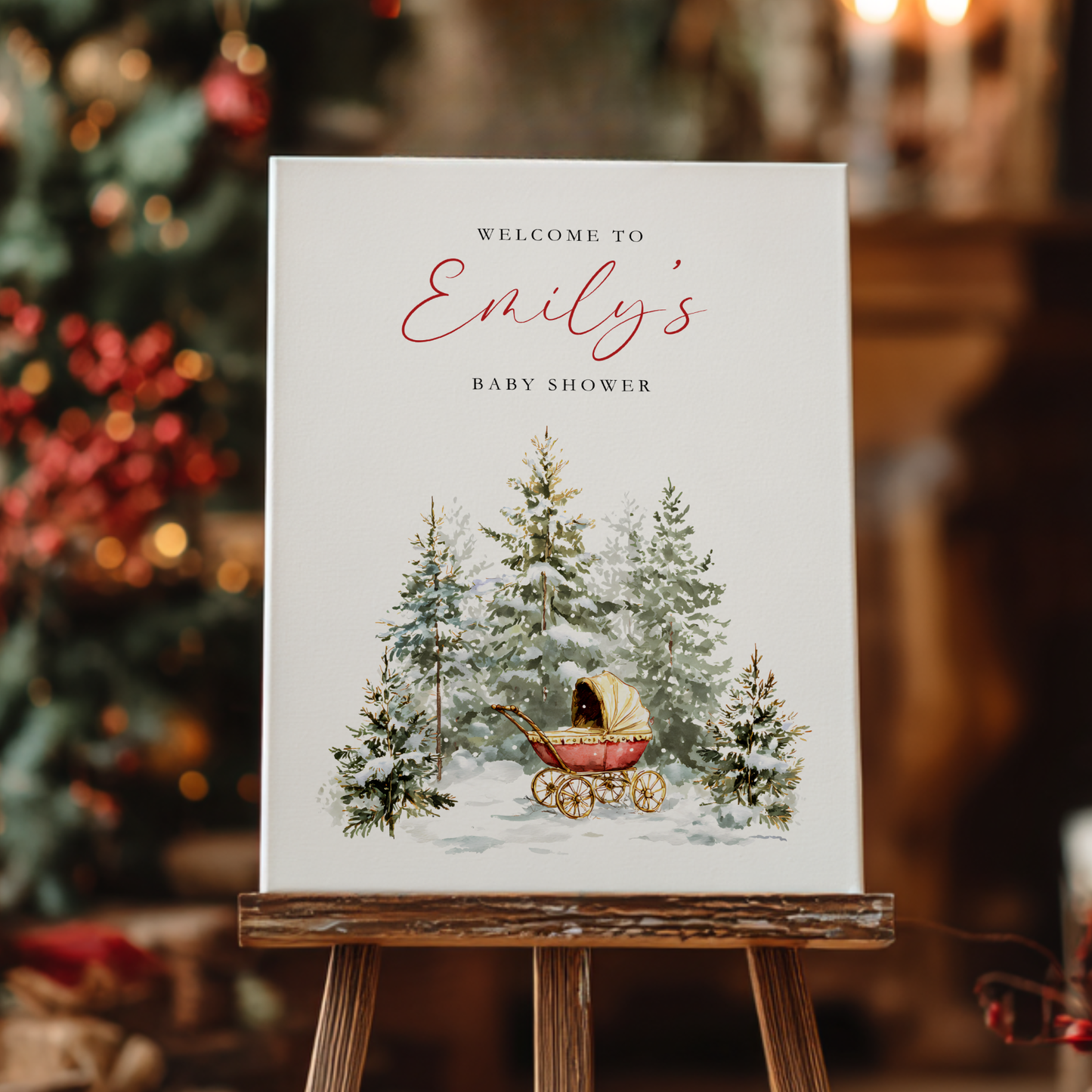 Baby Shower Welcome Sign - Baby It's Cold Outside Winter Wonderland BS228