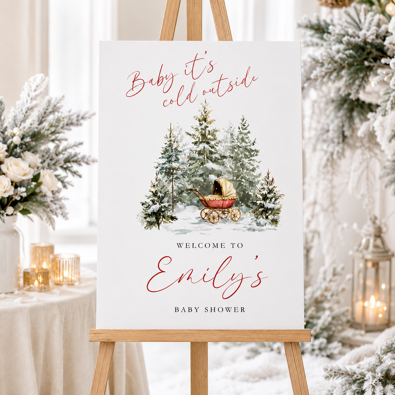 Baby It's Cold Outside Baby Shower Welcome Sign BS228