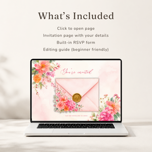 Baby in Bloom Baby Shower Website Invitation with RSVP BS327