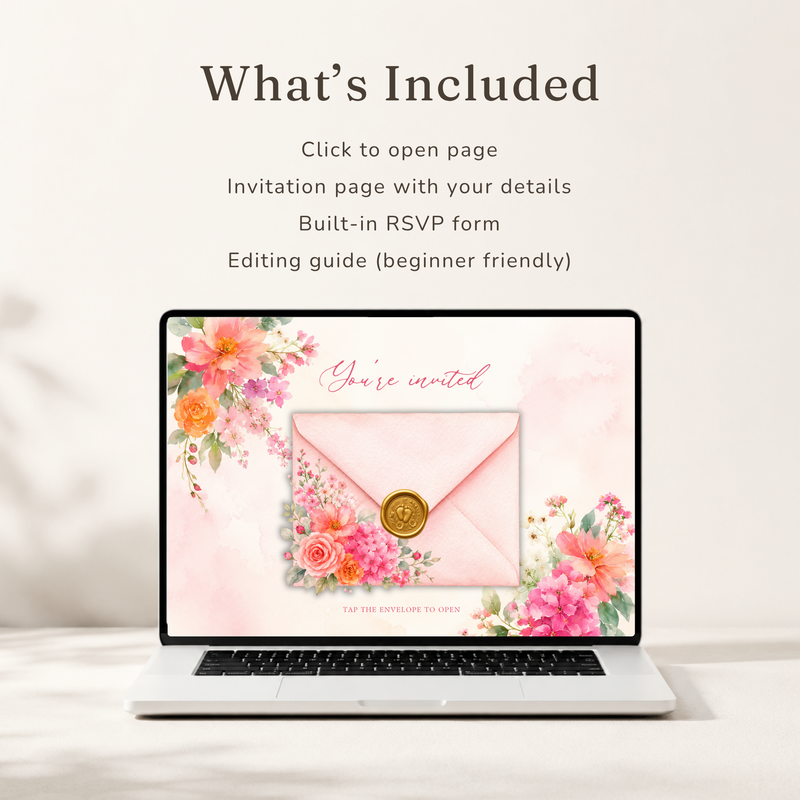 Baby in Bloom Baby Shower Website Invitation with RSVP BS327