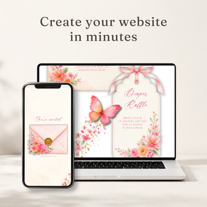 Baby in Bloom Baby Shower Website Invitation with RSVP BS327