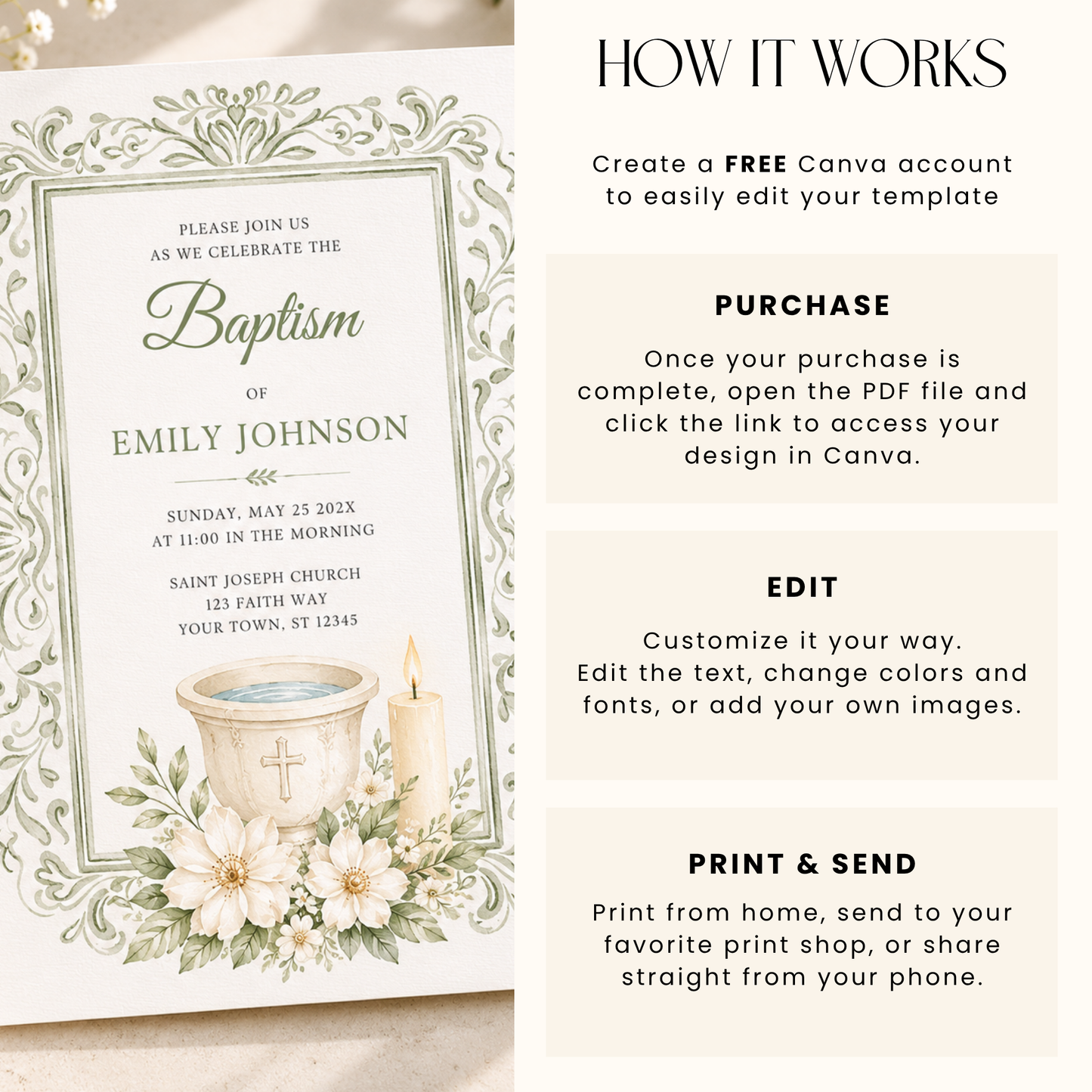 Baptism Invitation for Adult L144