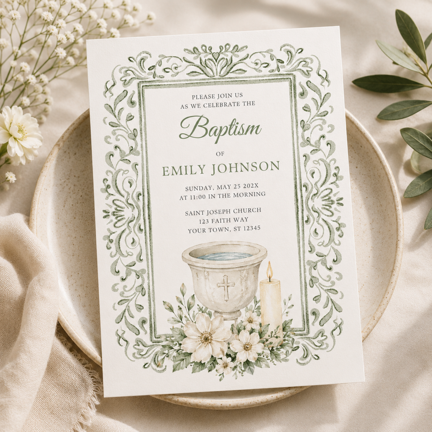 Baptism Invitation for Adult L144