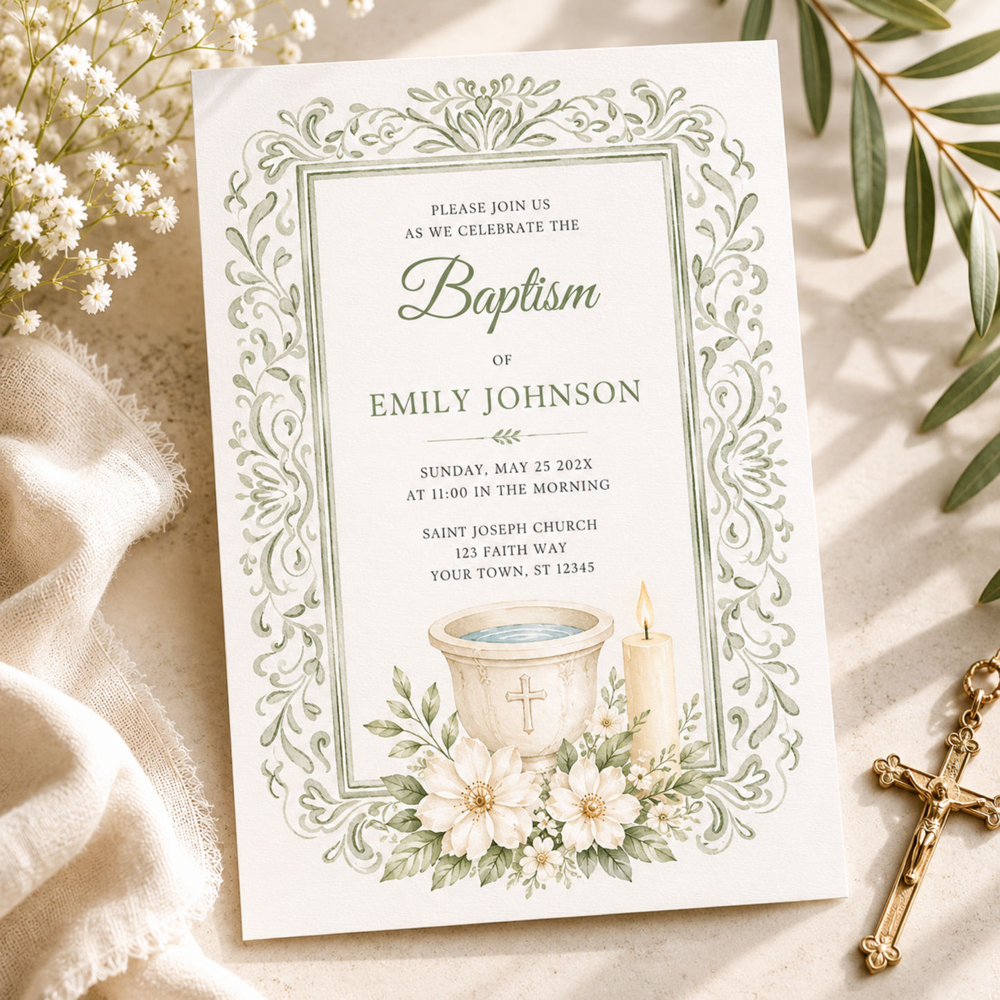Baptism Invitation for Adult L144