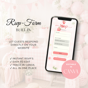 Berry First Birthday Website Invitation With RSVP L142