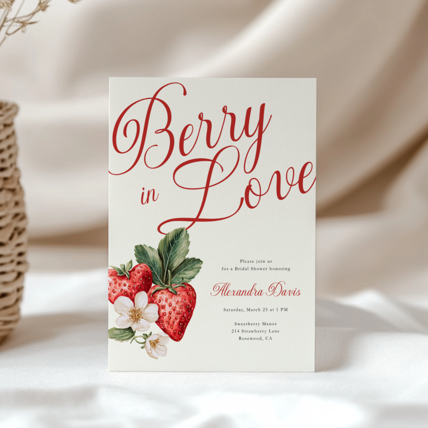 Berry In Love Bridal Shower Invite L114