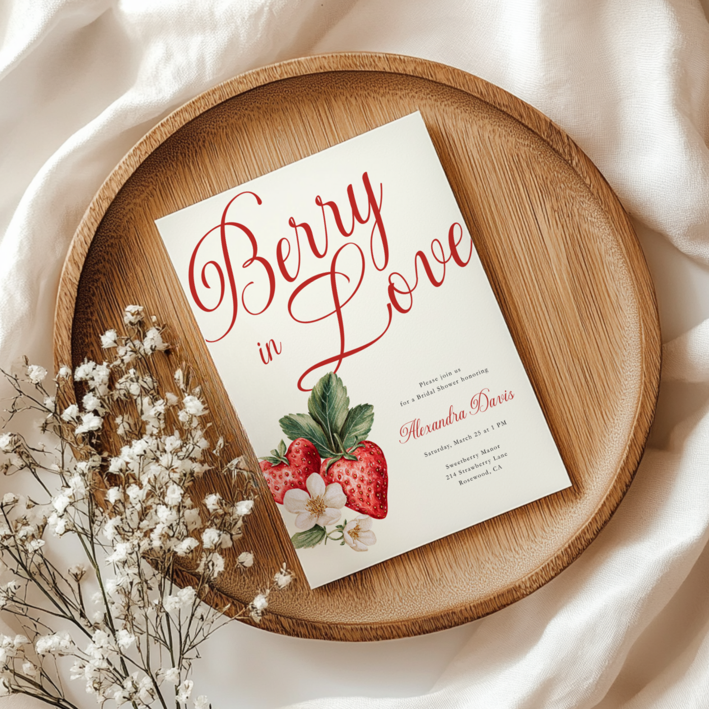 Berry In Love Bridal Shower Invite L114