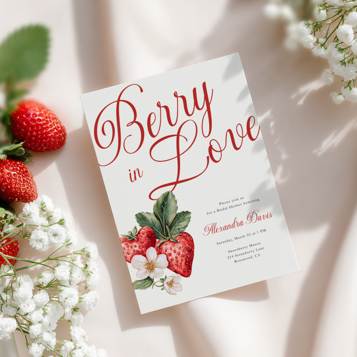 Berry In Love Bridal Shower Invite L114