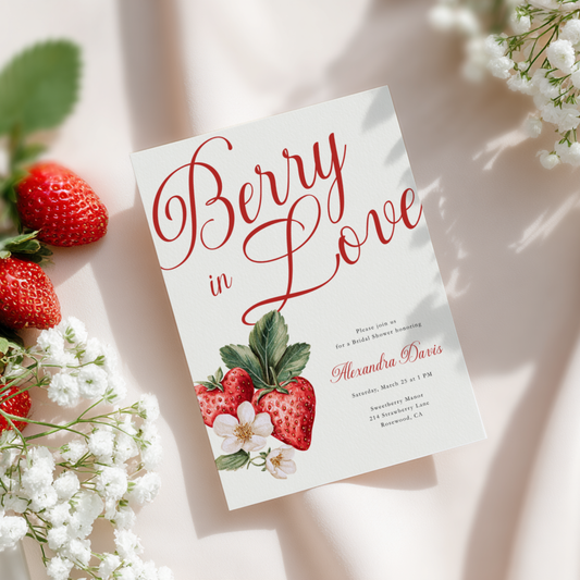 Berry In Love Bridal Shower Invite L114