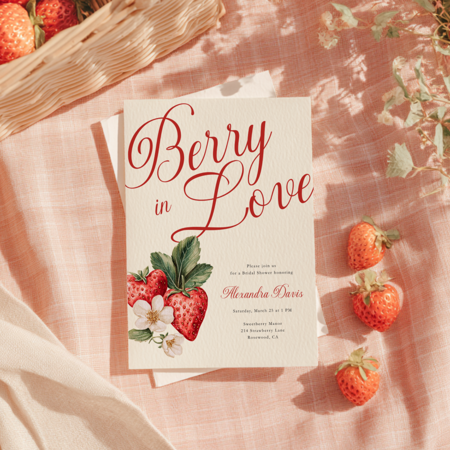 Berry In Love Bridal Shower Invite L114