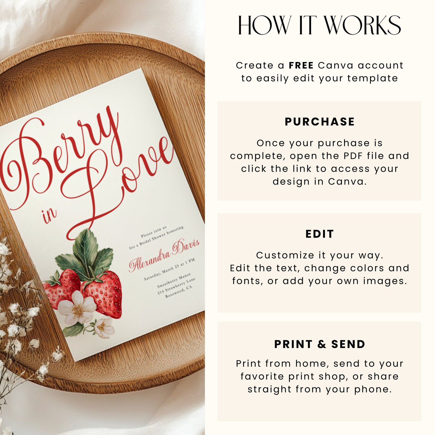 Berry In Love Bridal Shower Invite L114