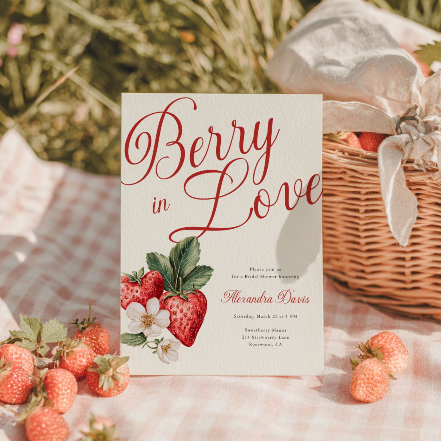 Berry In Love Bridal Shower Invite L114