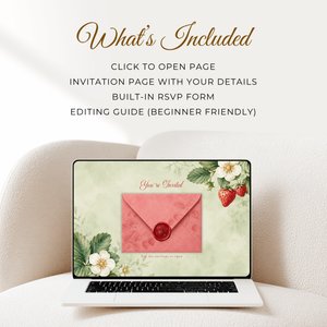 Berry In Love Bridal Shower Website Invitation with RSVP L114