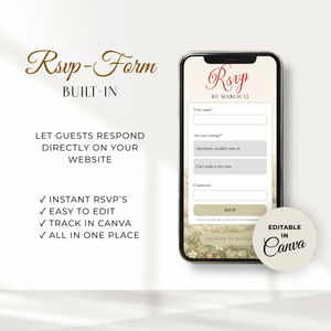 Berry In Love Bridal Shower Website Invitation with RSVP L114