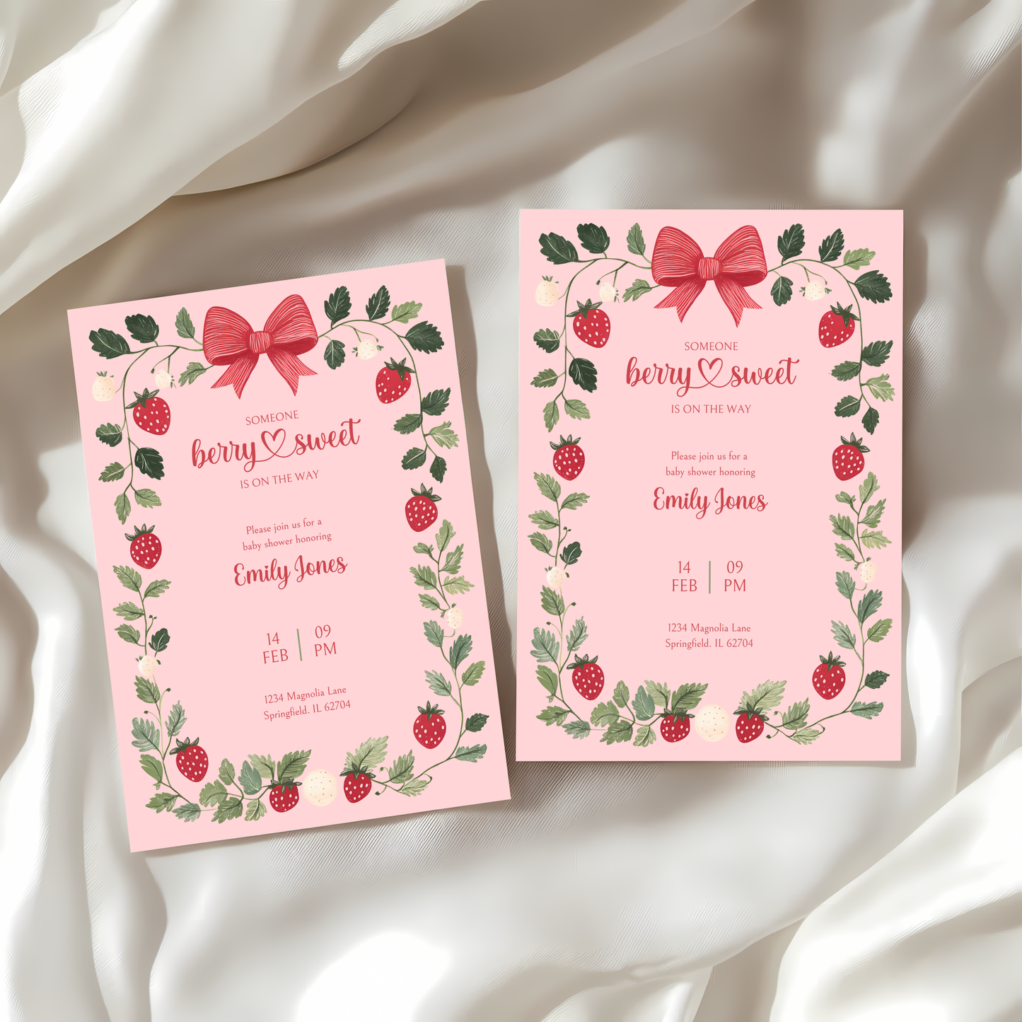 Baby Shower Mega Bundle - Strawberry Berry Sweet Pink Vintage Floral BS63