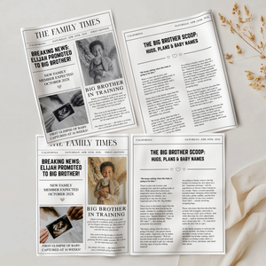Big Brother To Be Pregnancy Announcement Newspaper Template NP5