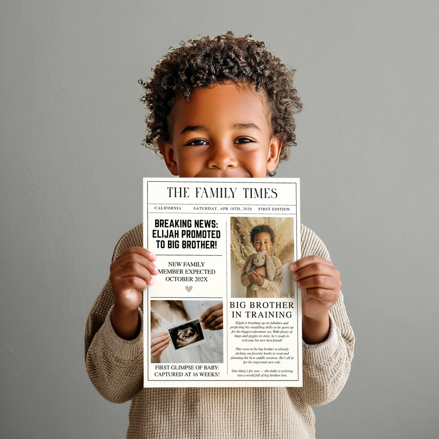 Big Brother Pregnancy Announcement Newspaper Template NP5