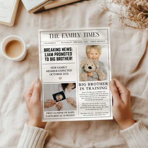 Editable Big Brother Pregnancy Announcement Newspaper Template NP3